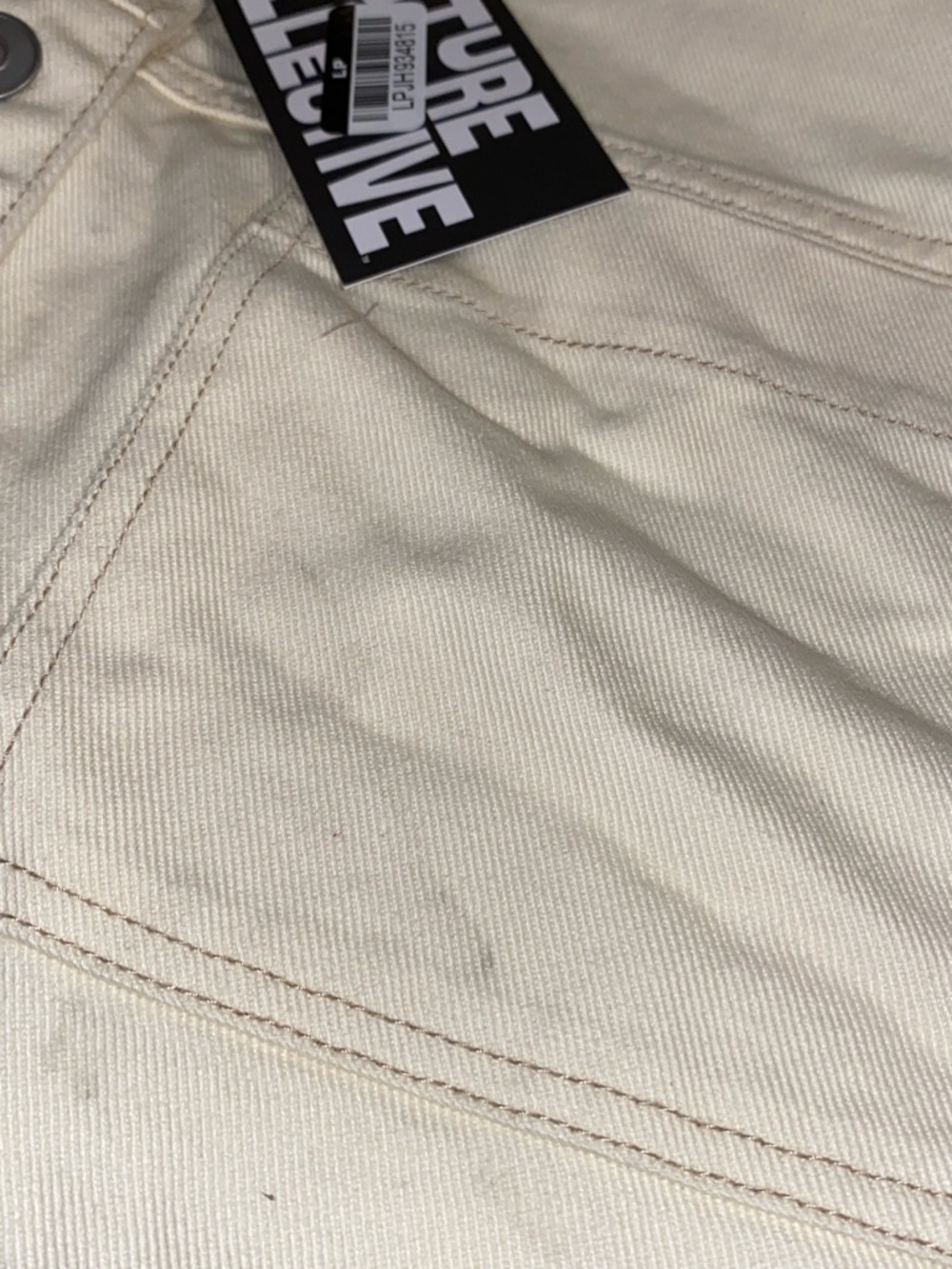 Cream Oversized Contrast Stitch Denim Jacket see pic & description - Picture 10 of 10